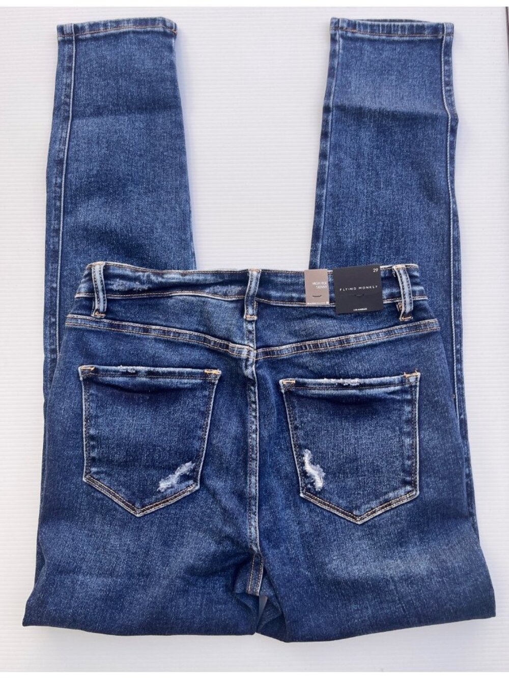 Flying Monkey Morrison High Rise Skinny Jeans 29 | Distressed | Stretch - Picture 3 of 13